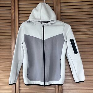 Colour Block Tech Fleece Activewear Zip-Up Hoodie-Boys Size 10-11